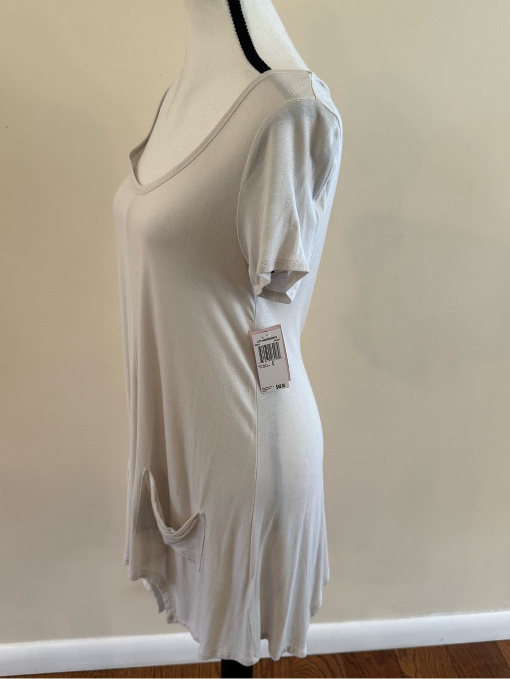 Philosophy Light Beige Scoop Neck Tunic with Front Pockets Size small - Picture 5 of 7